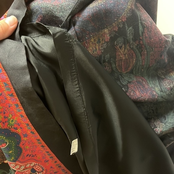 Vintage Ports International Paisley Maximalist Full Flowy Silky Midi Skirt Lined - Picture 9 of 9